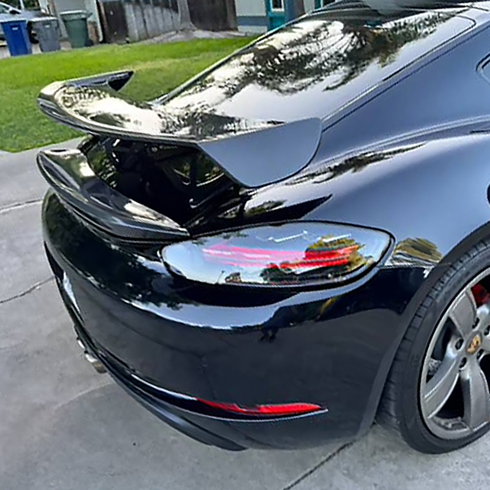 2017-2025 Porsche 718 Boxster & Cayman (982) Dry Carbon Fiber GT4 Style Rear Wing | FYBR Aerodynamics Secondary image