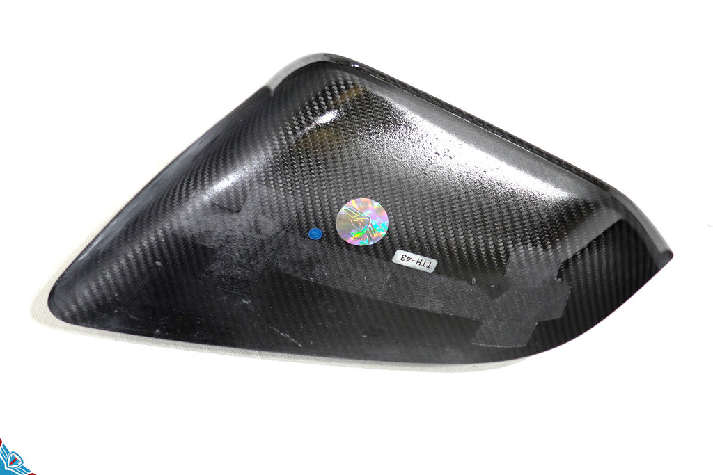 2016-2026 Tesla Model X OEM Design Dry Carbon Fiber Mirror Cover Overlays | FYBR Aerodynamics