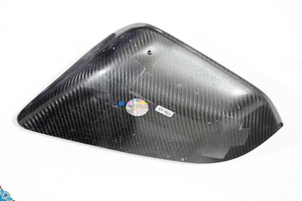 2016-2026 Tesla Model X OEM Design Dry Carbon Fiber Mirror Cover Overlays | FYBR Aerodynamics