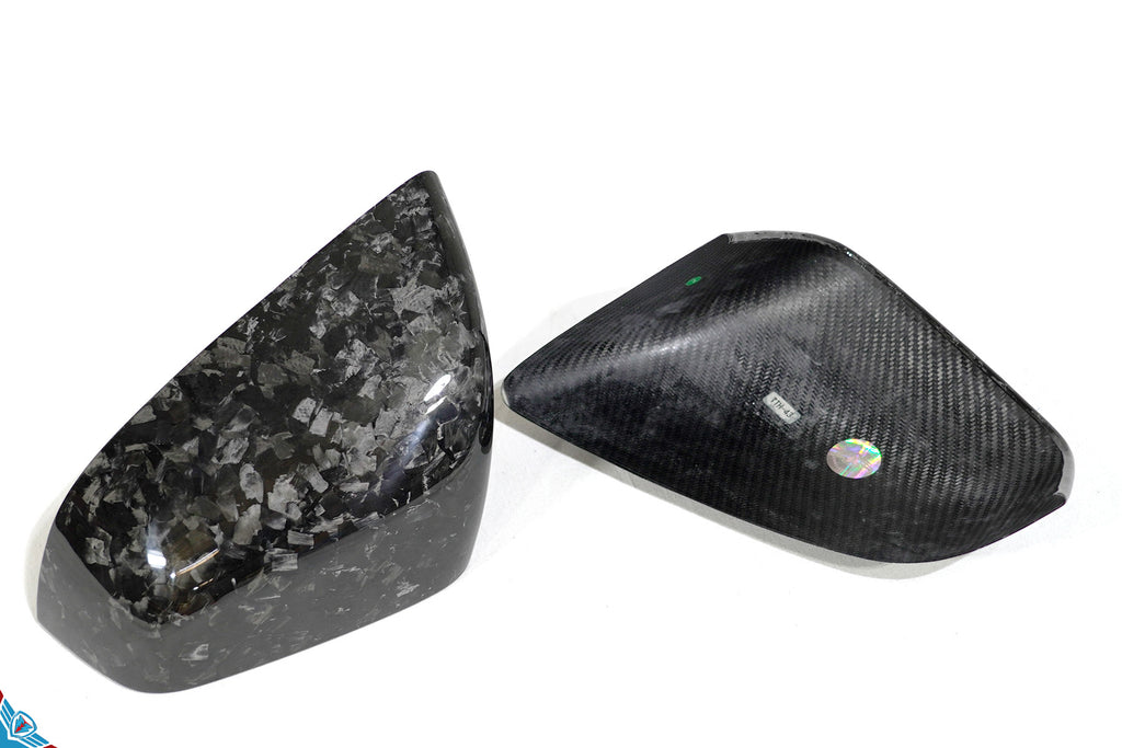 2016-2026 Tesla Model X OEM Design Dry Carbon Fiber Mirror Cover Overlays | FYBR Aerodynamics