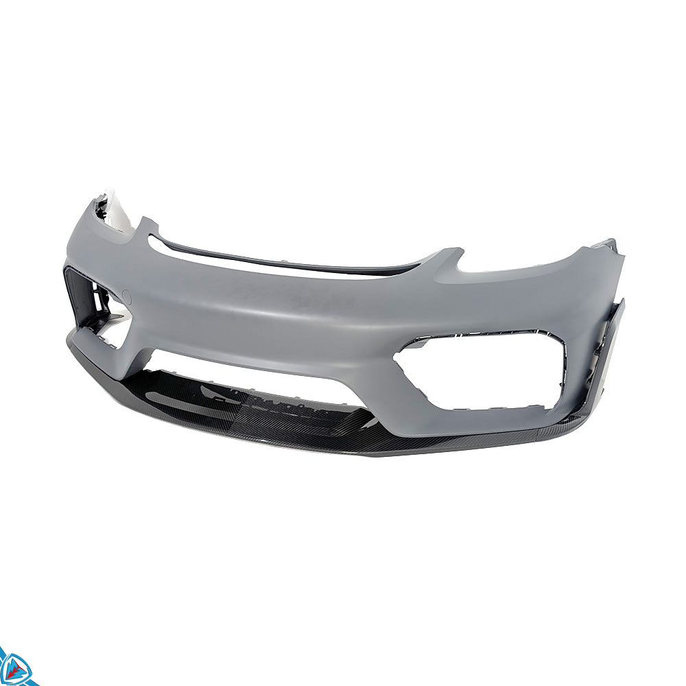 2017-2025 Porsche 718 Boxster & Cayman (982) GT4 RS Style Dry Carbon Fiber Front Lip for GT4 Conversion Bumper | FYBR Aerodynamics