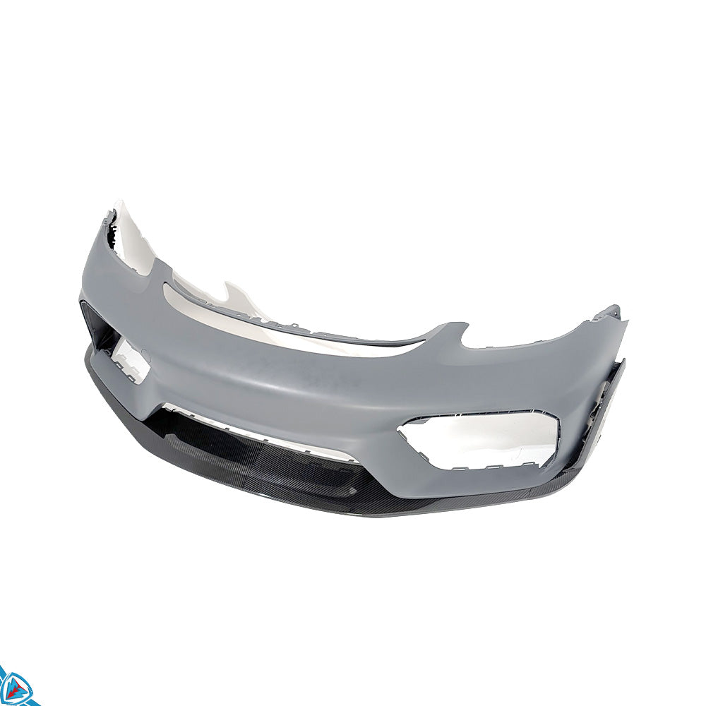 2017-2025 Porsche 718 Boxster & Cayman (982) GT4 RS Style Dry Carbon Fiber Front Lip for GT4 Conversion Bumper | FYBR Aerodynamics