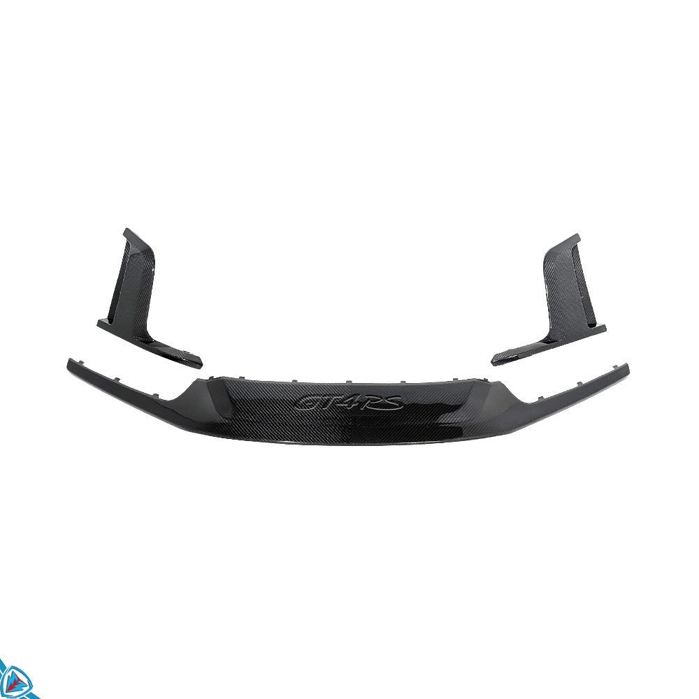 2017-2025 Porsche 718 Boxster & Cayman (982) GT4 RS Style Dry Carbon Fiber Front Lip for GT4 Conversion Bumper | FYBR Aerodynamics