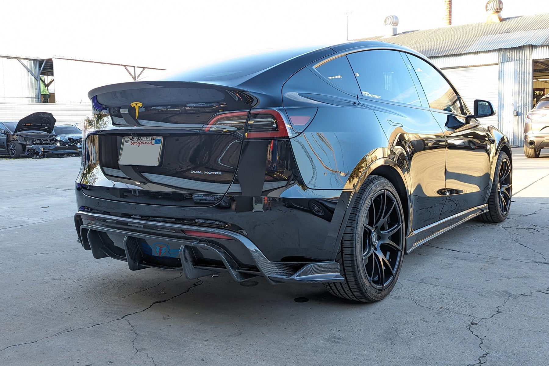 FYBR Tesla Model Y Genuine Carbon Fiber SHX Full Replacement Rear Diffuser