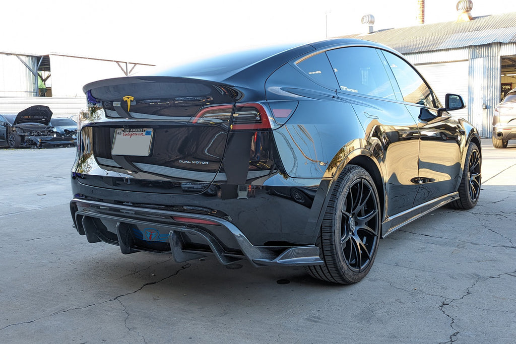 2020-2025 Tesla Model Y (1st Gen) SHX Style Carbon Fiber Rear Diffuser | FYBR Aerodynamics
