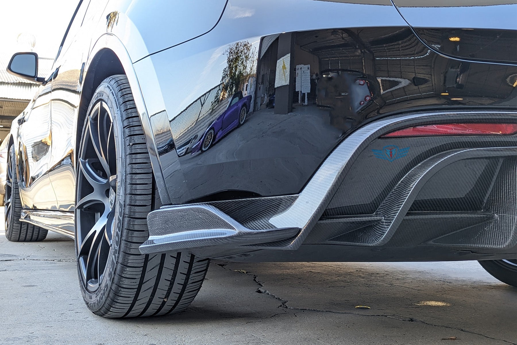 FYBR Tesla Model Y Genuine Carbon Fiber SHX Full Replacement Rear Diffuser