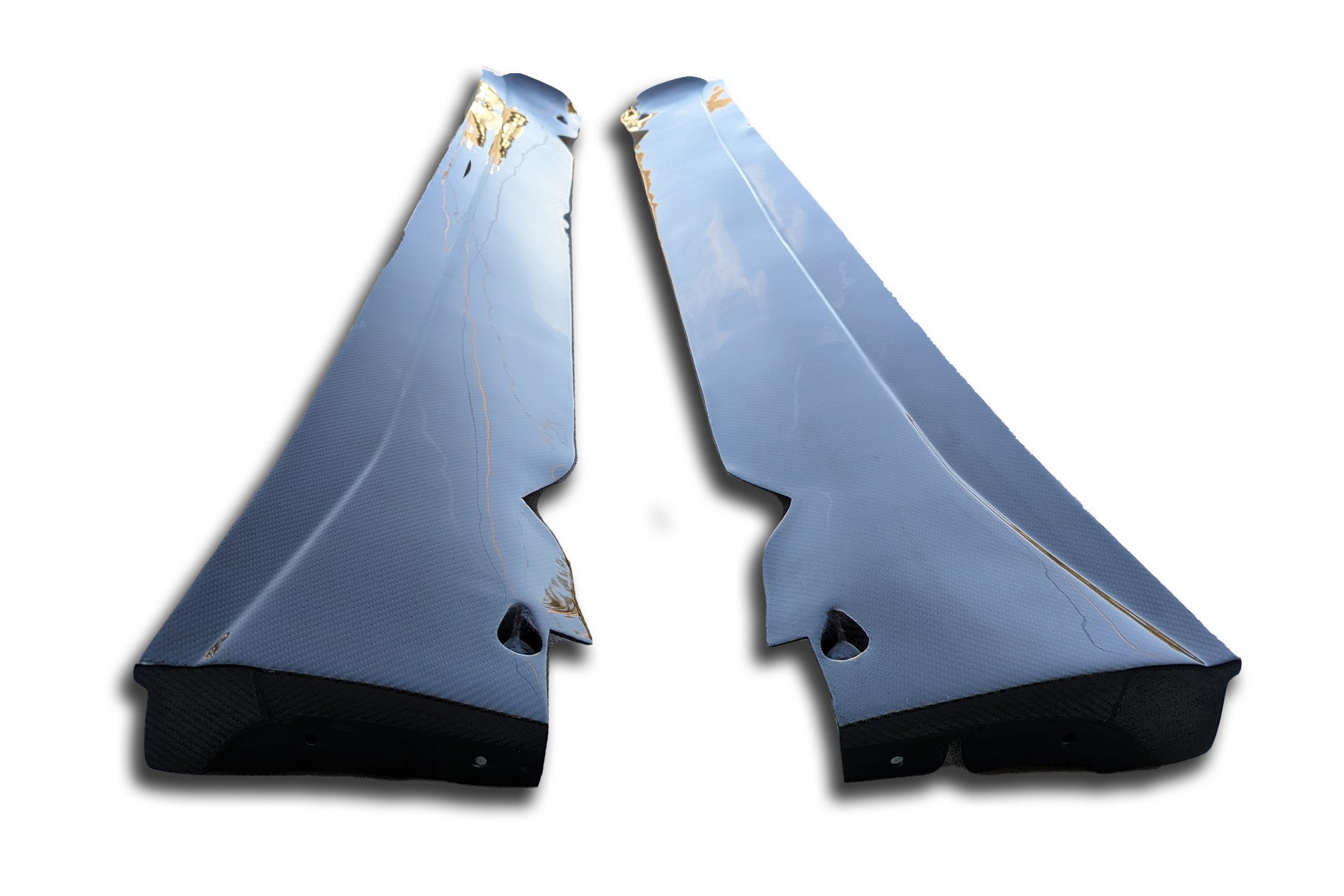 2020-2023 Tesla Model Y (MK1) SHX Style Genuine Carbon Fiber Full Replacement Side Skirts | FYBR Aerodynamics Secondary image
