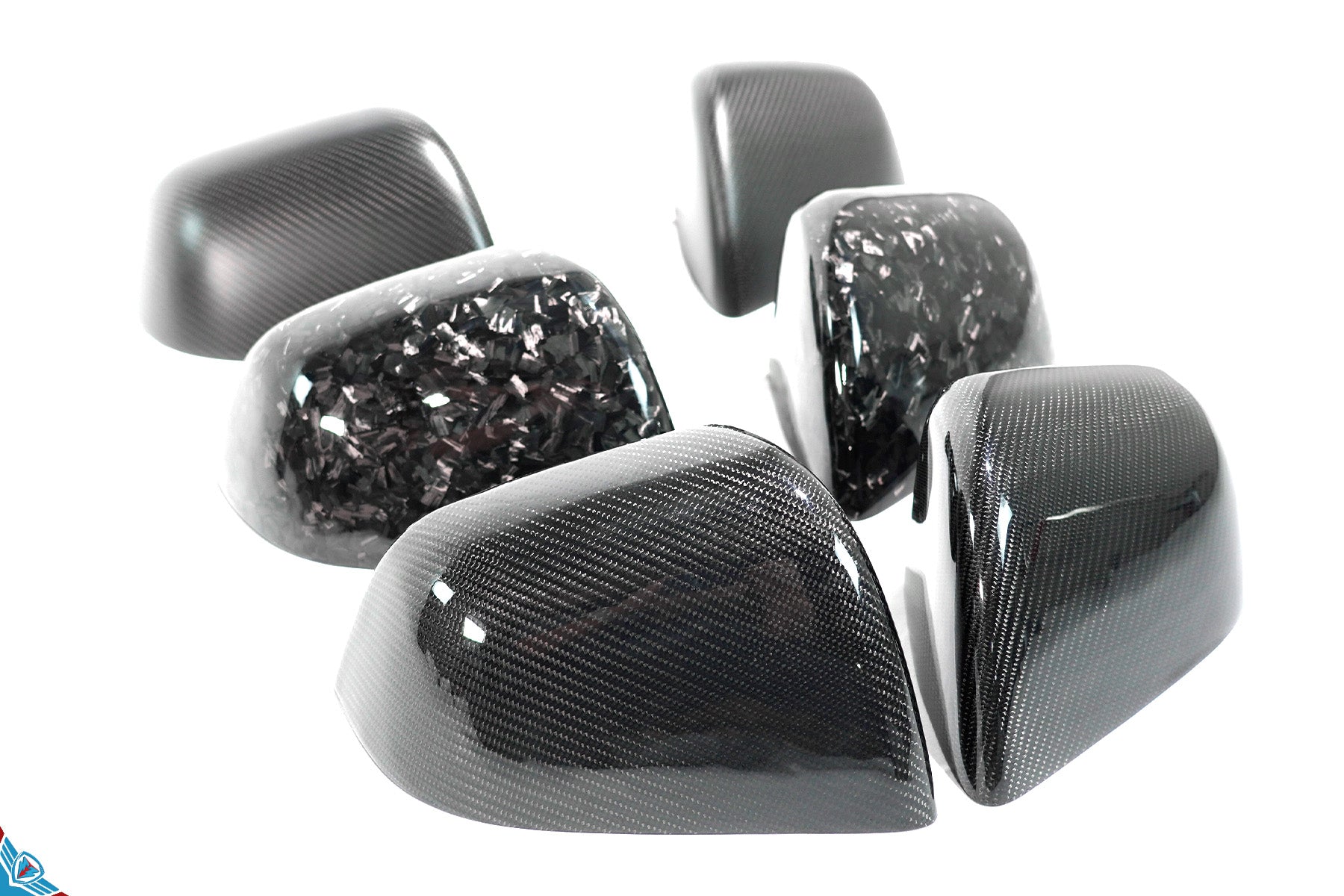 Tesla Model Y Full OEM Replacement Carbon Fiber Mirror Covers [Various Finishes] | FYBR Aerodynamics Main image