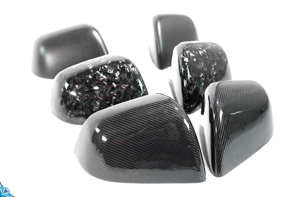 2020-2026 Tesla Model Y (1st-Gen) OEM Replacement Style Carbon Fiber Mirror Covers | FYBR Aerodynamics