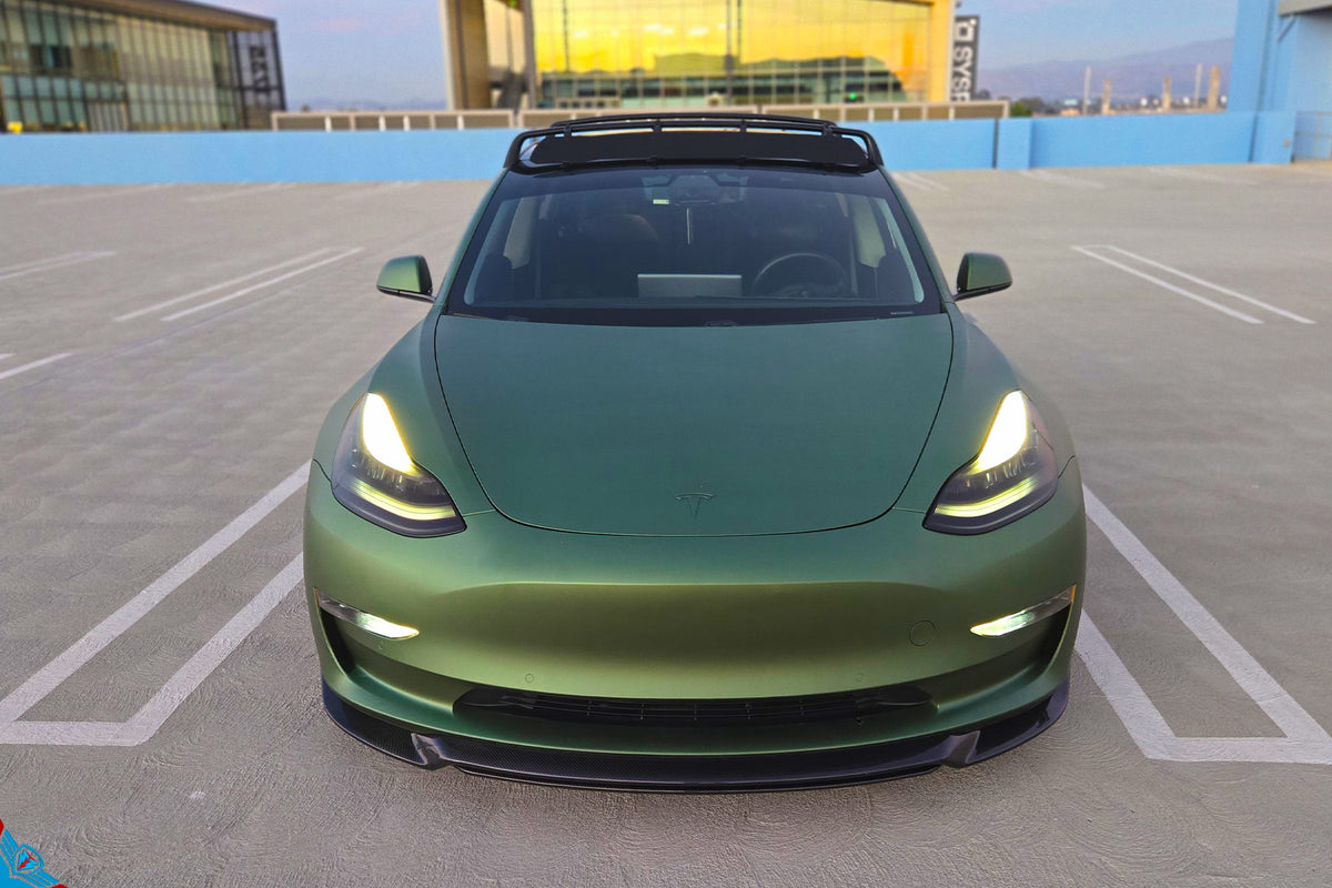 Tesla Model 3 (1st Gen) ATS Style Carbon Front Lip FYBR Aero
