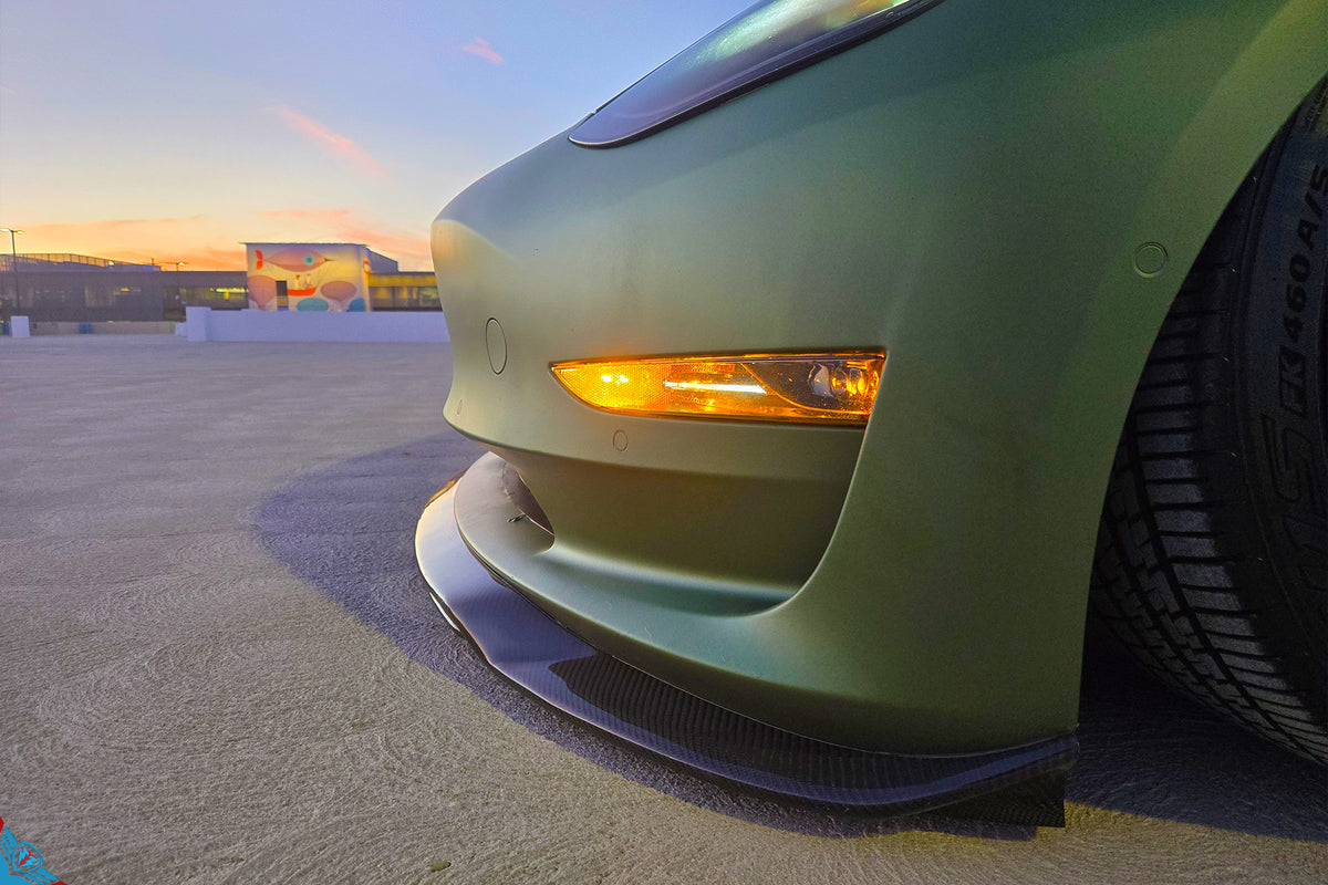 Tesla Model 3 (1st Gen) ATS Style Carbon Front Lip FYBR Aero