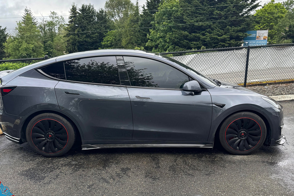 Tesla Model Y (MK1) EVF Dry Carbon Fiber Side Skirt Extensions