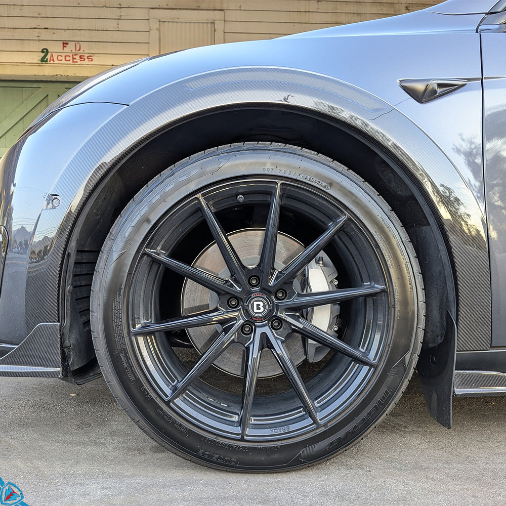 Tesla Model Y SDX Dry Carbon Fiber Fender Flares | FYBR Aerodynamics