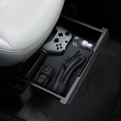 2020-2024 Tesla Model Y (1st-Gen) OEM+ Style ABS & Silicon Under Seat Storage Organizer Drawers | HALOBLK
