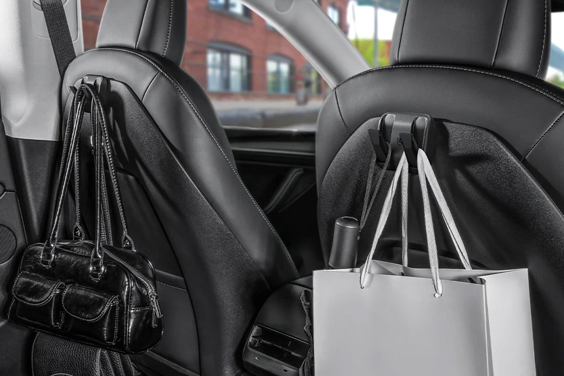 Car Seat Back Hooks (2-Pack) for Tesla Model S / 3 / X / Y | HALOBLK Main image