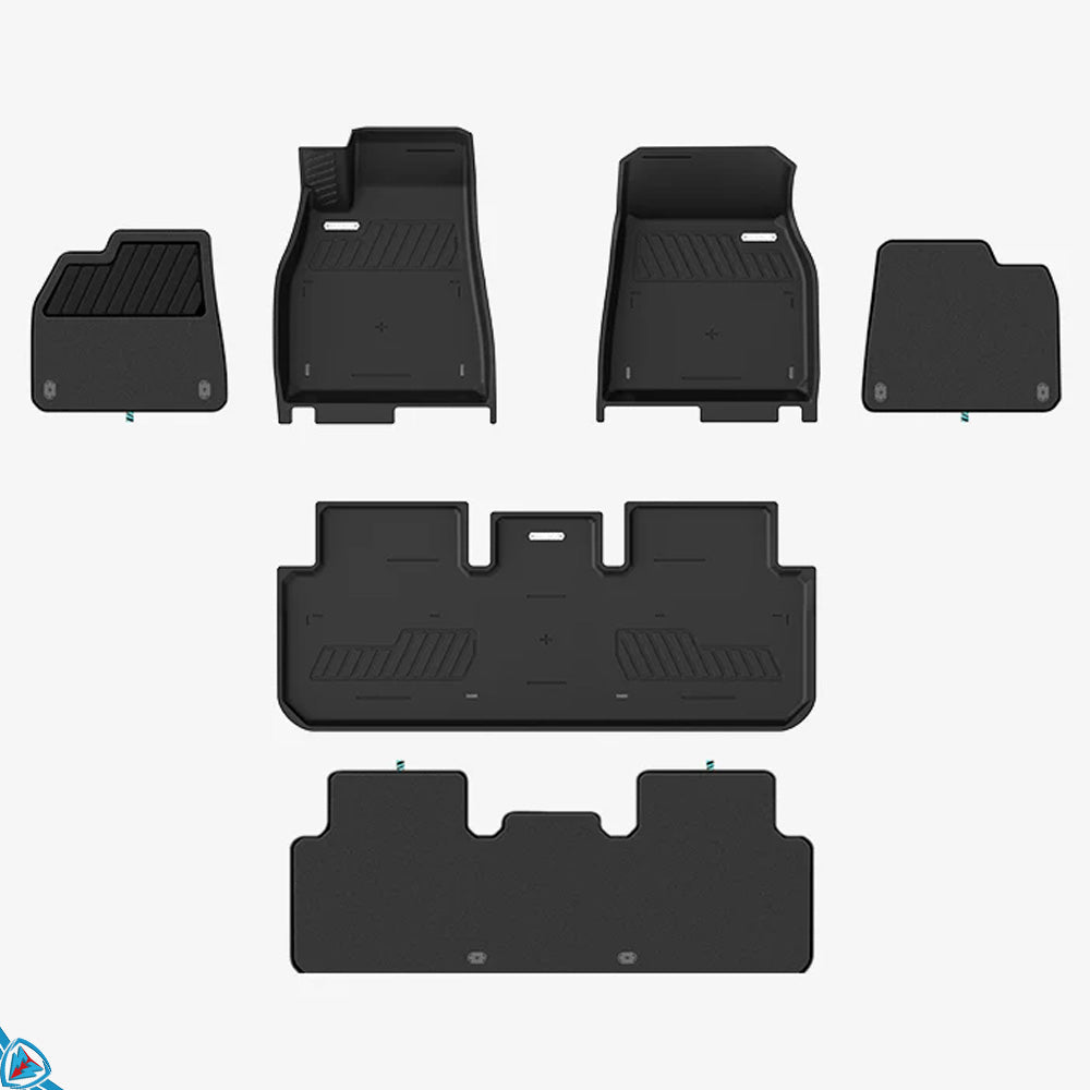 Tesla Model S Custom Fit Dual Layer Floor Mats (1st & 2nd Row) | HALOBLK