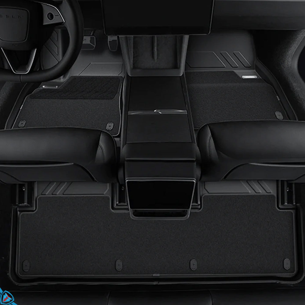 Tesla Model 3 Highland Custom Fit Dual Layer Floor Mats (1st & 2nd Row) | HALOBLK