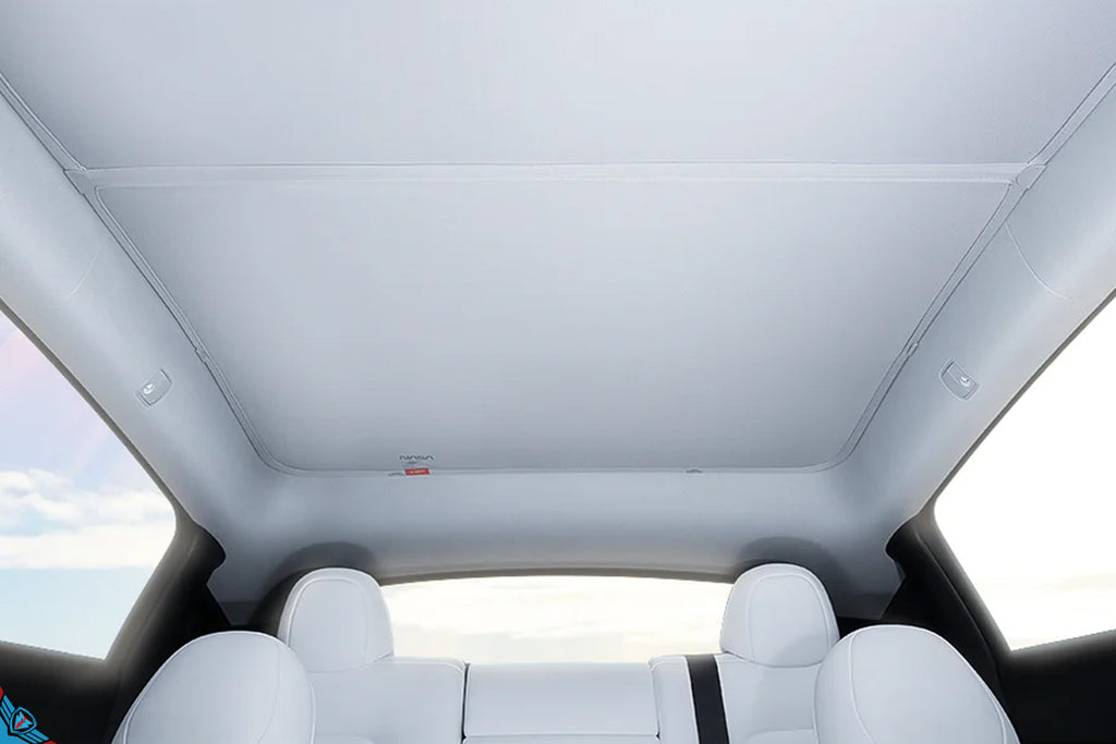 2019-2025 Tesla Model 3 (Highland) & Model Y (1st-Gen) Voyager 2 Modular Nano Ice Crystal Silk Glass Roof Sunshade | HALOBLK