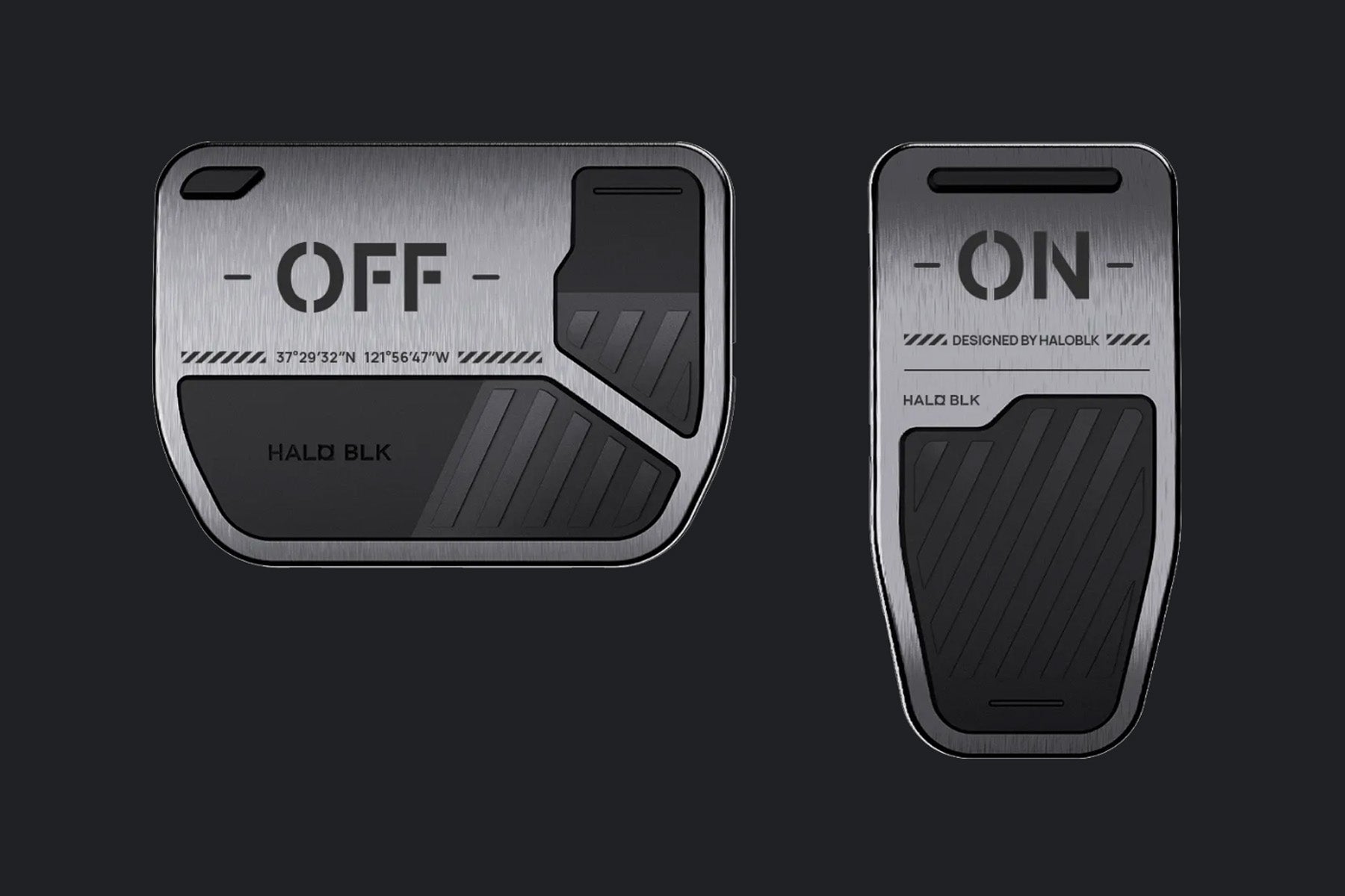 2017-2024 Tesla Model 3 & Model Y (MK1) Modern Aluminum Alloy Pedal Set | HALOBLK