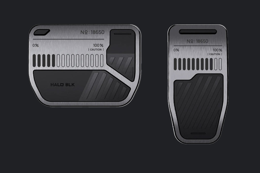 2017-2024 Tesla Model 3 & Model Y (MK1) Modern Aluminum Alloy Pedal Set | HALOBLK