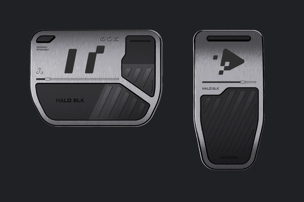 2017-2024 Tesla Model 3 & Model Y (MK1) Modern Aluminum Alloy Pedal Set | HALOBLK