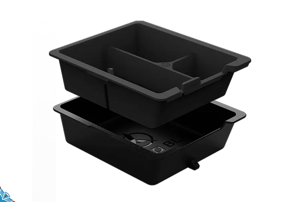 2017-2024 Tesla Model 3 / Model Y (MK1) Hidden Sliding ABS/Silicone Center Console Storage Tray Organizer | HALOBLK