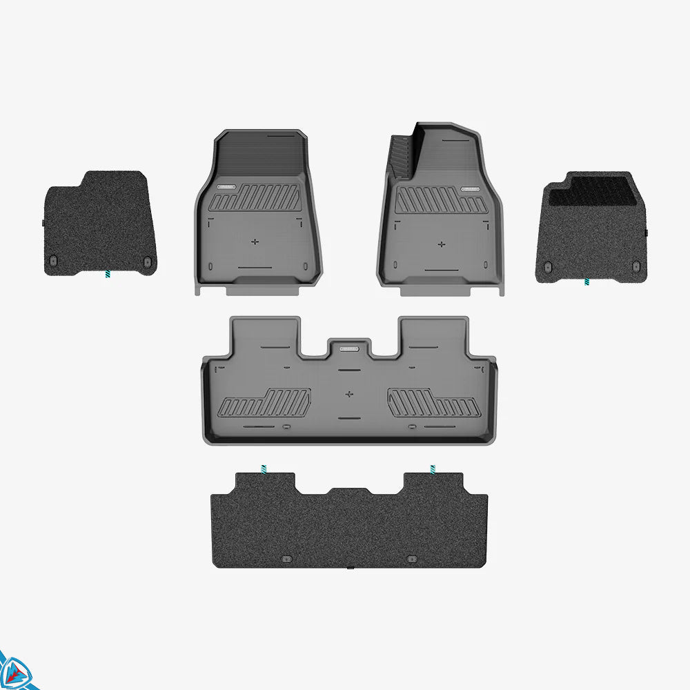 Tesla Model Y Custom Fit Dual Layer Floor Mats (1st & 2nd Row) | HALOBLK Secondary image