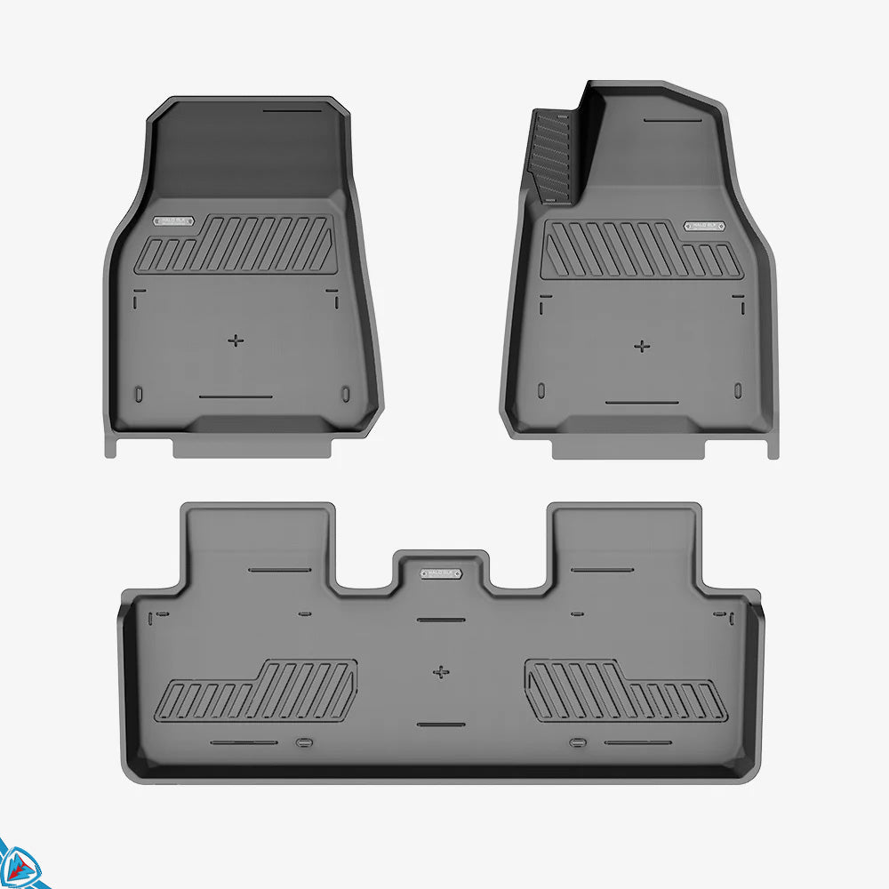 Tesla Model Y Custom Fit Dual Layer Floor Mats (1st & 2nd Row) | HALOBLK