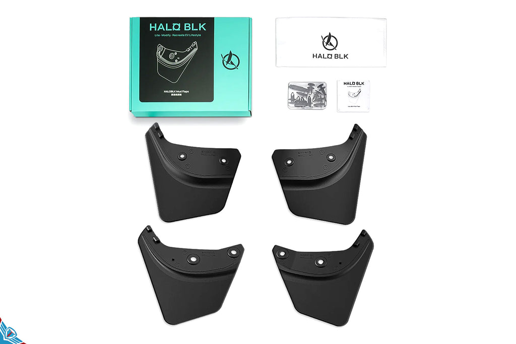 2019+ Tesla Model Y (1st-Gen/Juniper) OEM+ Style PP/TPV Mud Flaps | HALOBLK
