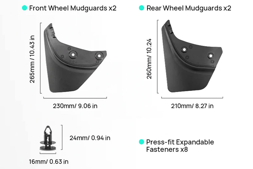 2019+ Tesla Model Y (1st-Gen/Juniper) OEM+ Style PP/TPV Mud Flaps | HALOBLK