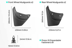 2019+ Tesla Model Y (1st-Gen/Juniper) OEM+ Style PP/TPV Mud Flaps | HALOBLK