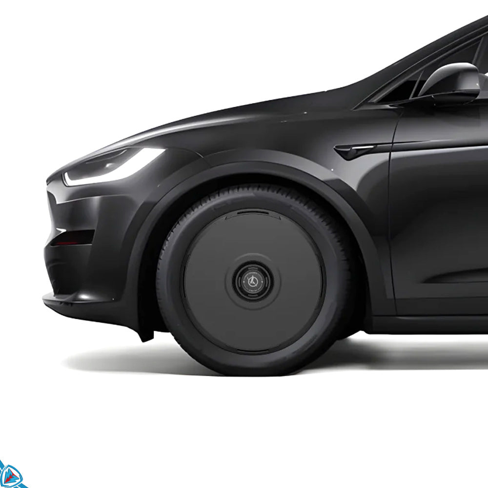 2017-2026 Tesla Model X HALODISC 2 Ready-to-Paint (RTP) Customizable Wheel Covers (Set of 4) | HALOBLK