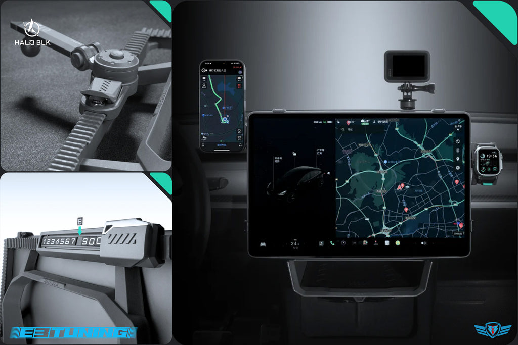 2017-2025 Tesla Model 3 / Y (MK1/Highland) HaloStation Modular Technical Interior Mounting Chassis | HALOBLK