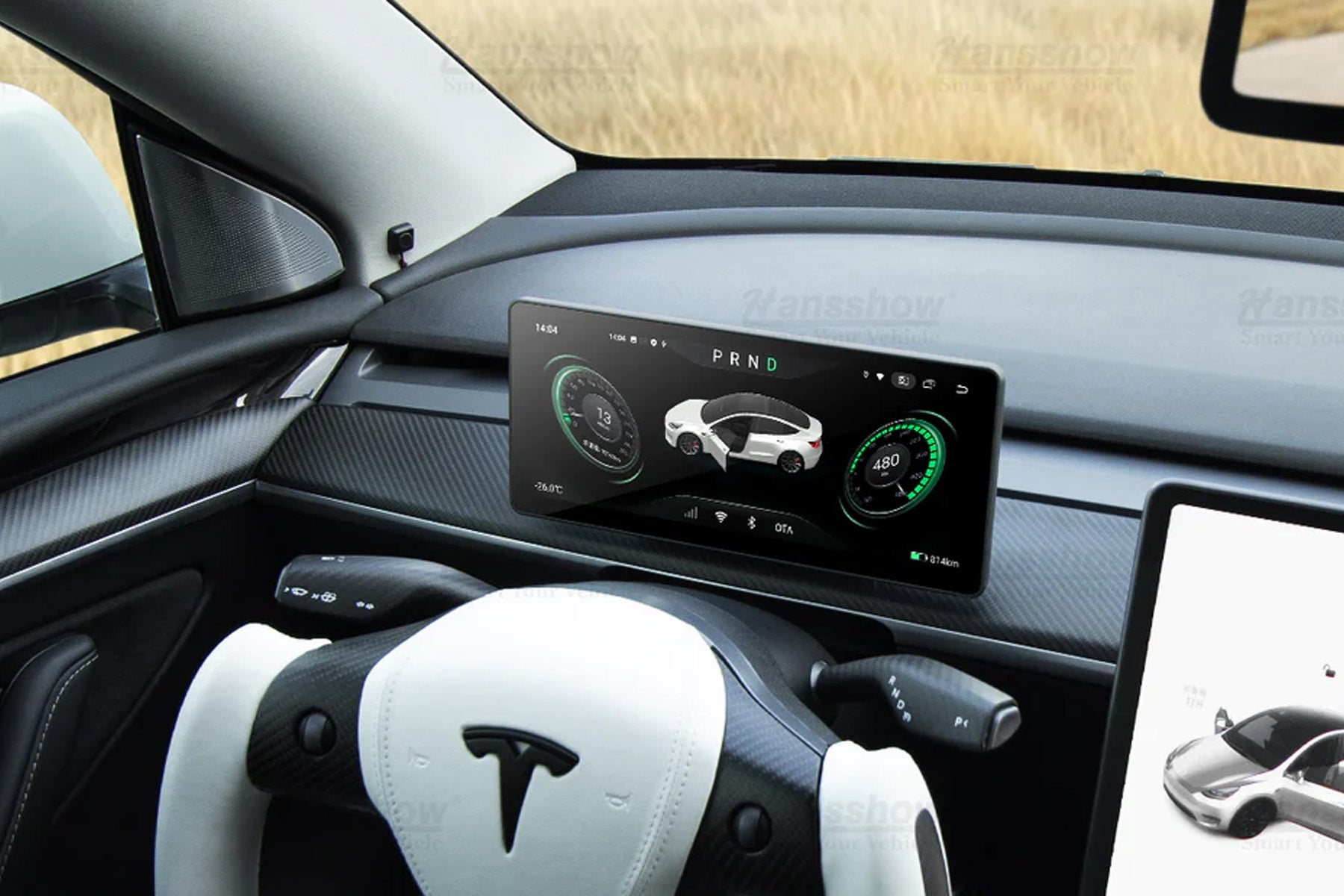2017-2026 Tesla Model 3 & Model Y (1st-Gen) 10.25-inch HD IPS Dashboard Touch Screen Display | Hansshow