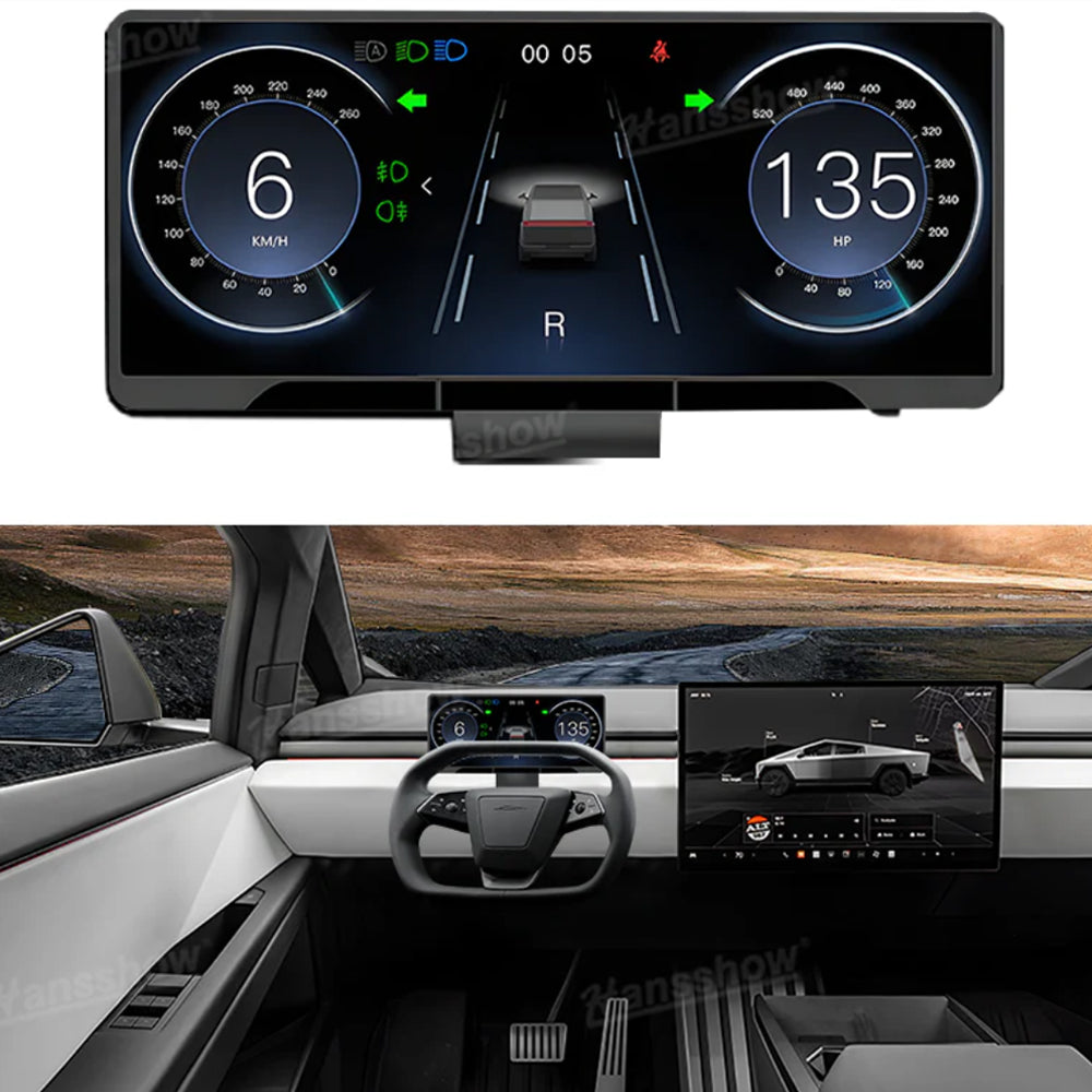 2024+ Tesla Cybertruck (MK1) Modern Digital HD LCD Dashboard Instrument Cluster Display | Hansshow