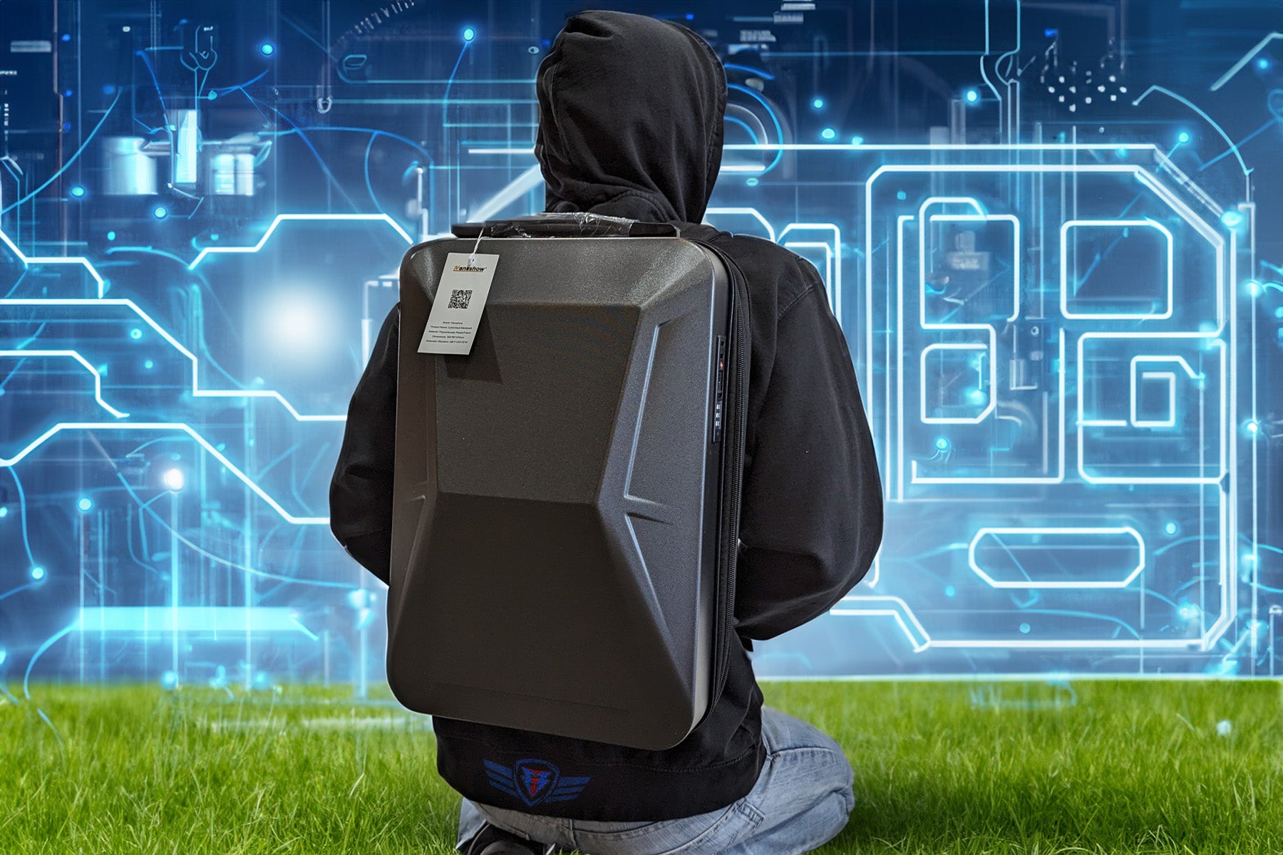 Cybertruck Inspired Cybervault Backpack with USB Charge Port and Combination Lock [Latest Version]