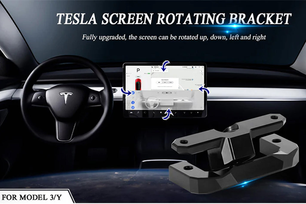 2017-2026 Tesla Model 3 & Model Y (MK1/Highland) Adjustable Aluminum Alloy Touch Screen Swivel Mounting Kit | Hansshow