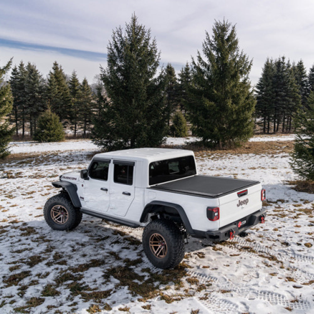 2020-2026 Jeep Gladiator (JT) Revolver X4s Matte Black Aluminum Tonneau Cover with T-Slot Rails | BAK Industries