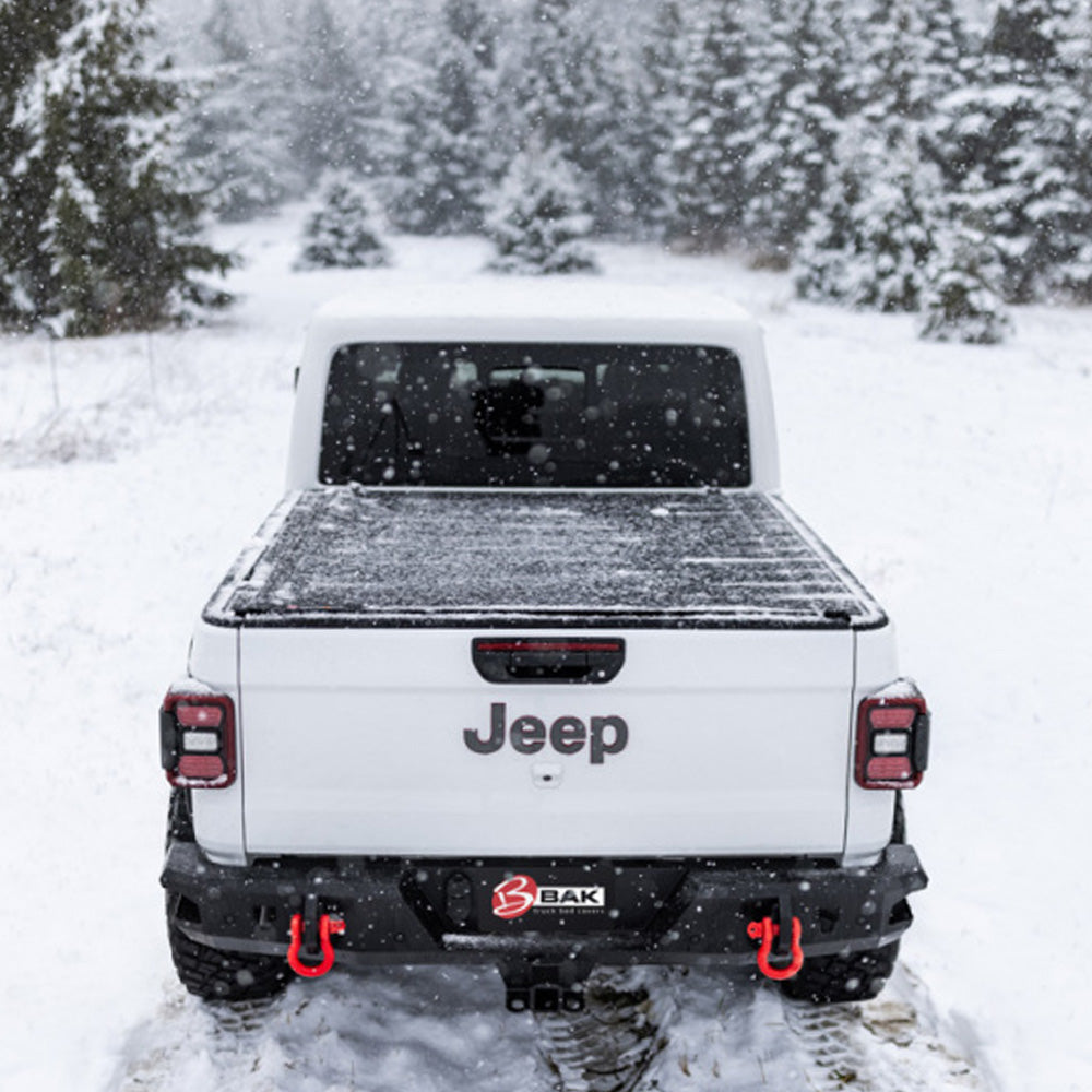 2020-2026 Jeep Gladiator (JT) Revolver X4s Matte Black Aluminum Tonneau Cover with T-Slot Rails | BAK Industries
