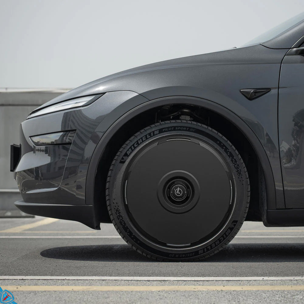 2025+ Tesla Model Y (Juniper) HALODISC 2 Ready-to-Paint (RTP) Customizable Wheel Covers (Set of 4) | HALOBLK