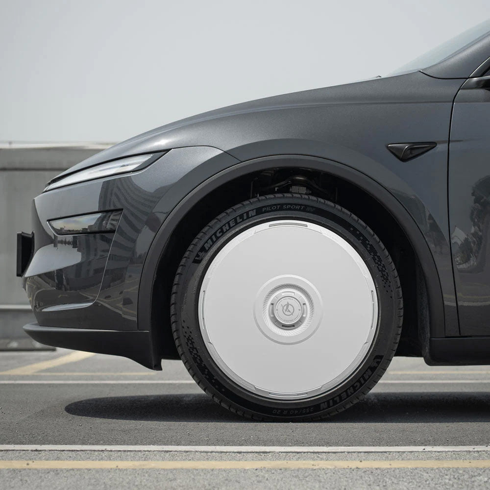 2025+ Tesla Model Y (Juniper) HALODISC 2 Ready-to-Paint (RTP) Customizable Wheel Covers (Set of 4) | HALOBLK