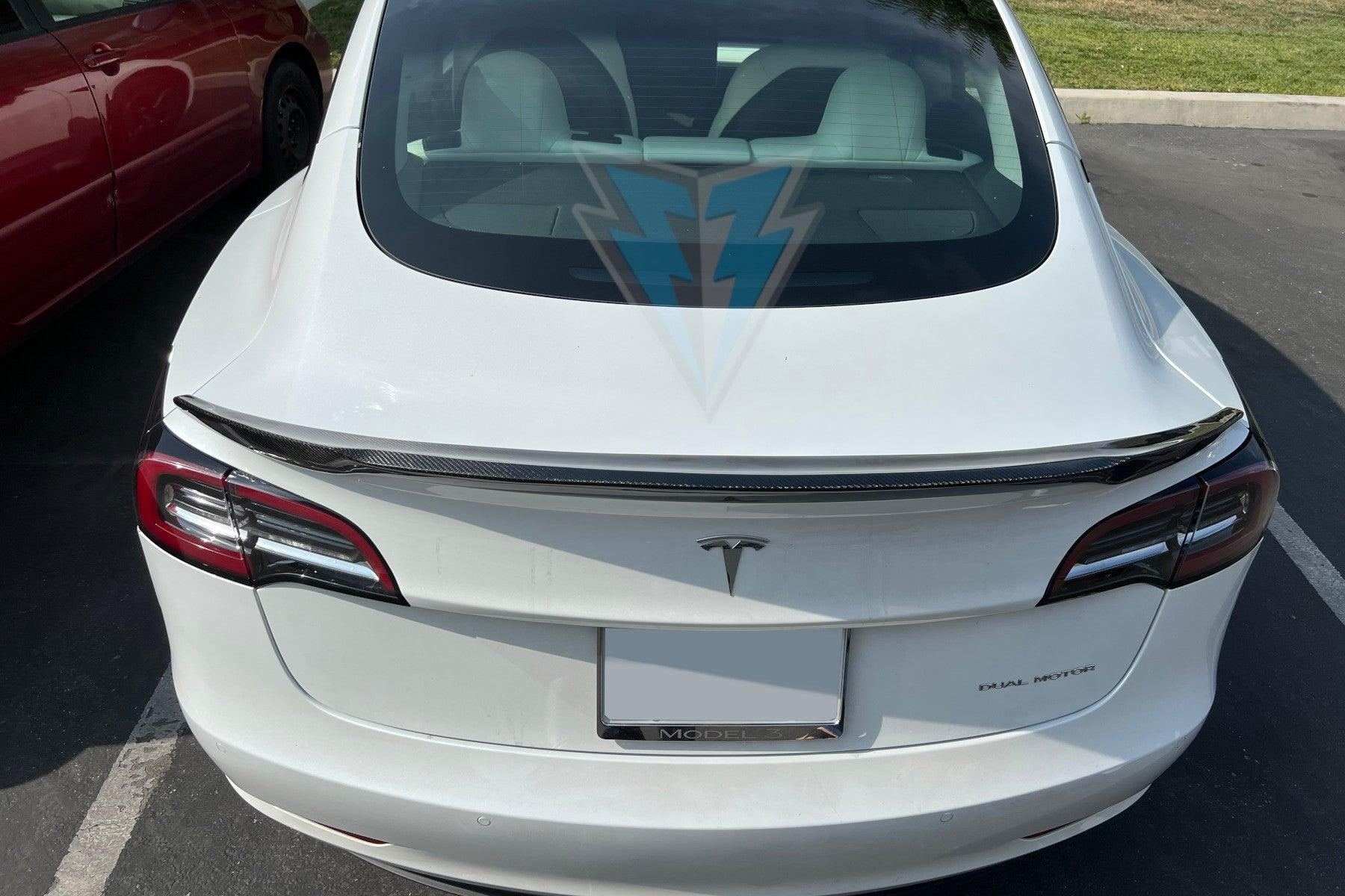 2017-2023 Tesla Model 3 (MK1) RS Style Carbon Fiber Trunk Spoiler | FYBR Aerodynamics Secondary image