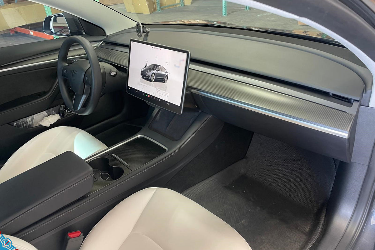 Tesla Model 3 & Y Carbon Dash & Door Trim Replacement FYBR Aero