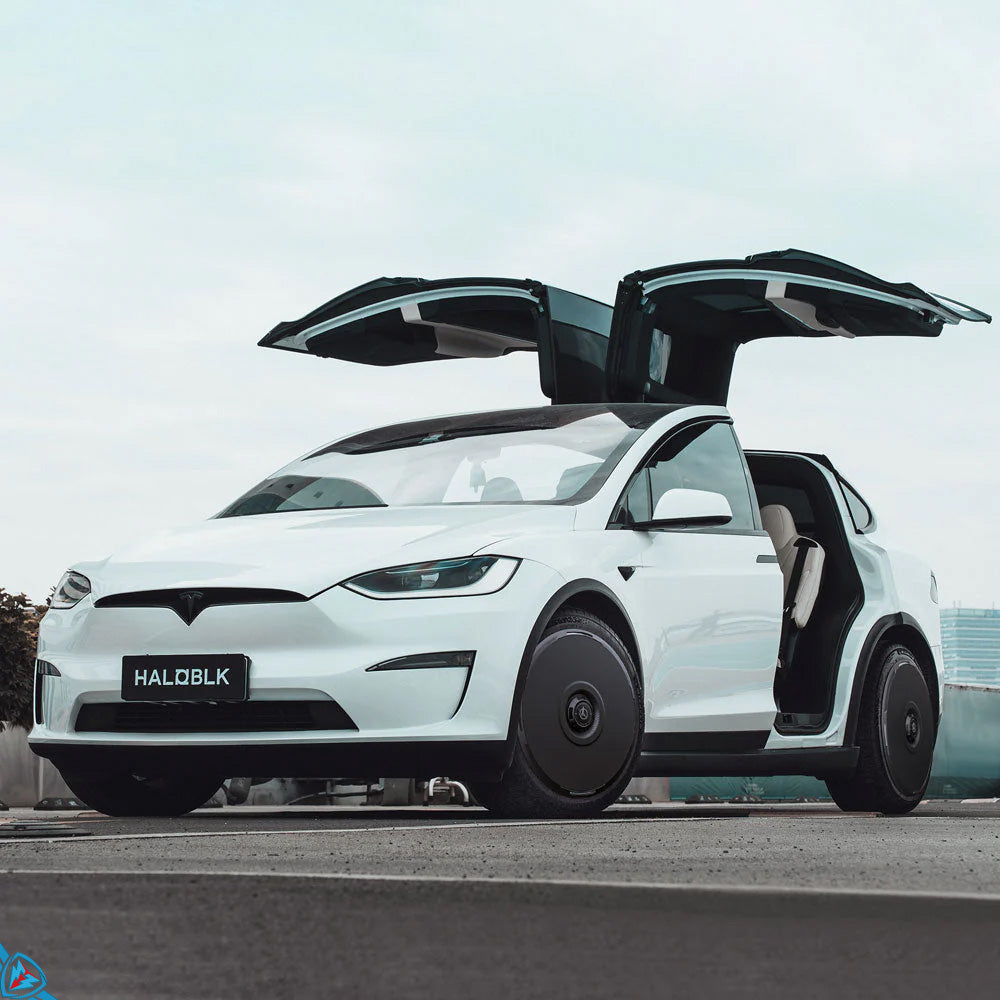 2015-2026 Tesla Model X HALODISC 2 Ready-to-Paint (RTP) Customizable Wheel Covers (Set of 4) | HALOBLK