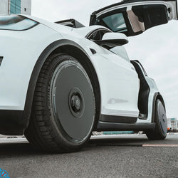2015-2026 Tesla Model X HALODISC 2 Ready-to-Paint (RTP) Customizable Wheel Covers (Set of 4) | HALOBLK