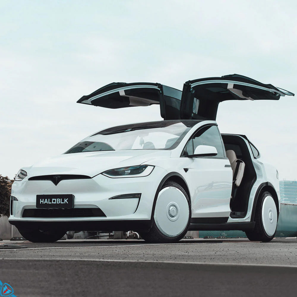 2015-2026 Tesla Model X HALODISC 2 Ready-to-Paint (RTP) Customizable Wheel Covers (Set of 4) | HALOBLK