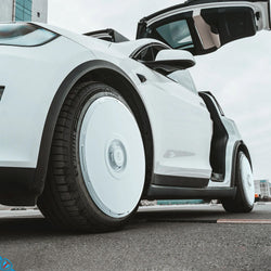 2015-2026 Tesla Model X HALODISC 2 Ready-to-Paint (RTP) Customizable Wheel Covers (Set of 4) | HALOBLK