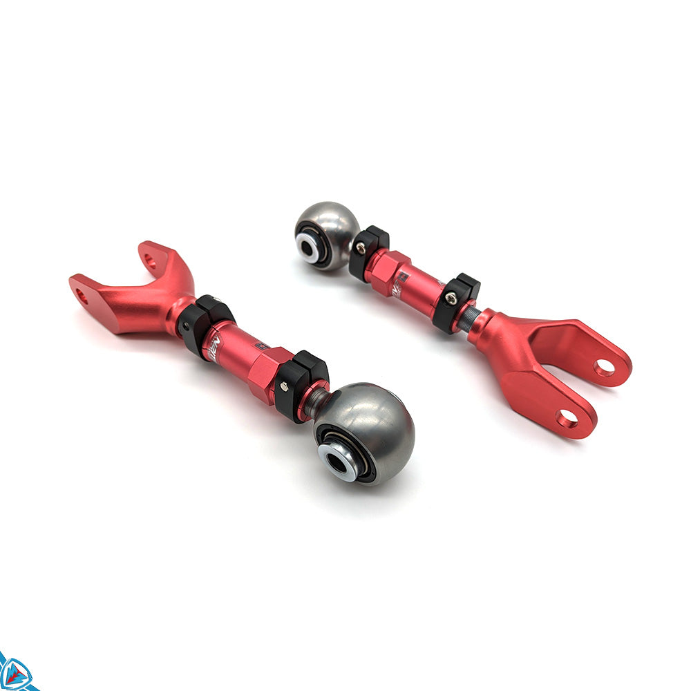 N2itive Tesla Model 3 / Y (1st Gen / Highland / Juniper) Adjustable Rear Toe Arms (Pair) [CLEAR & RED] Secondary image