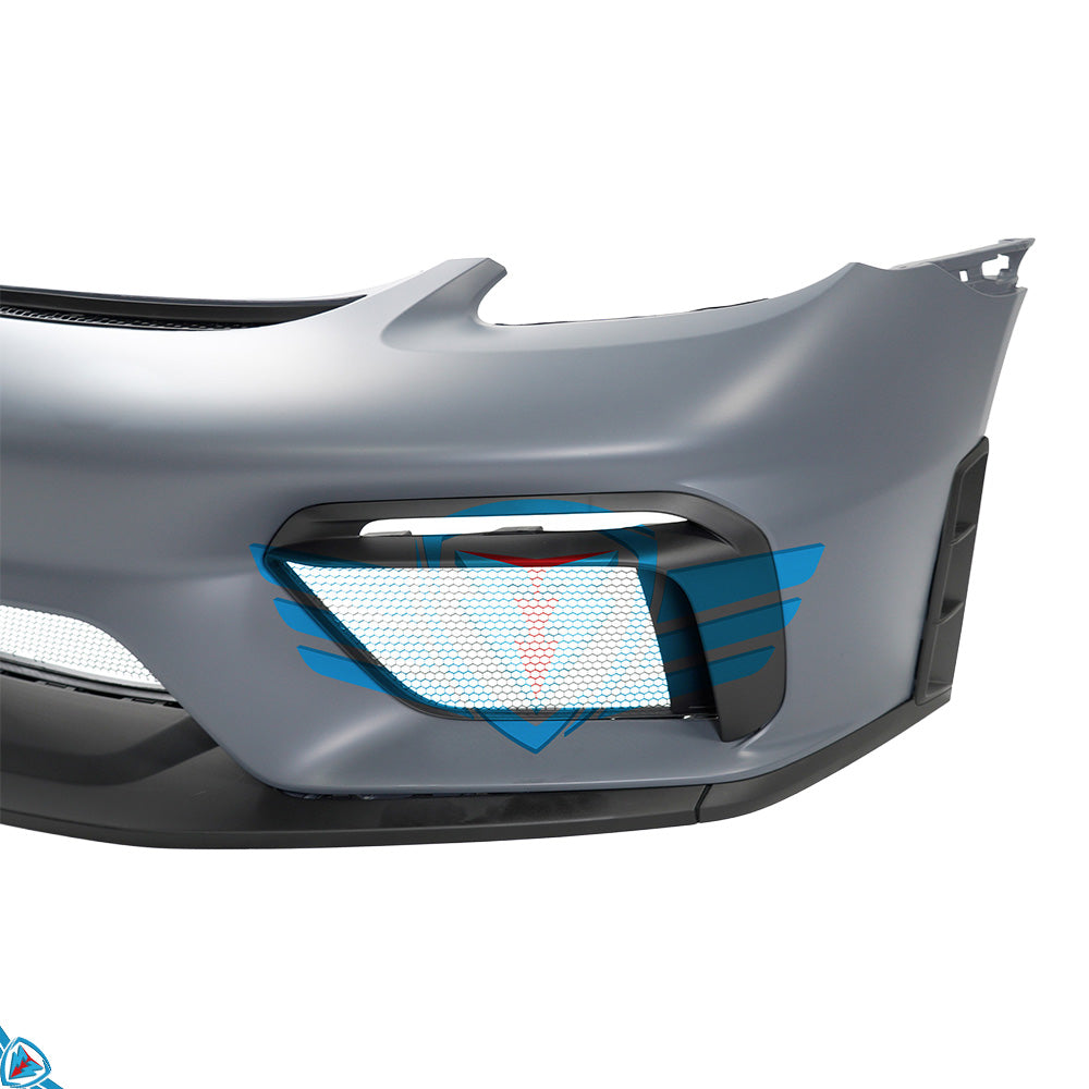 2017-2024 Porsche 718 Boxster & Cayman (982) GT4 Style Polypropylene Front Bumper Conversion Kit | E3Tuning