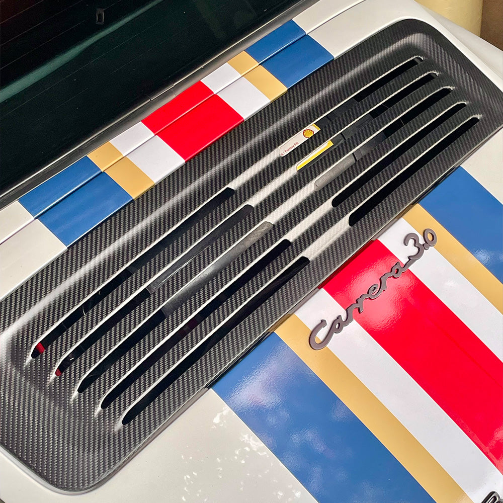1963-1994 Porsche 911 (G-Body/964) Pre-Preg Carbon Fiber Engine Lid Grille [Launch Edition] | ProtoKraft Main image